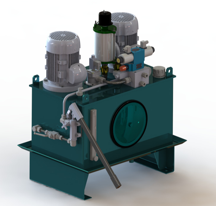 High Pressure AC380V 4KW Industry Hydraulic Power Units with 2 Motors